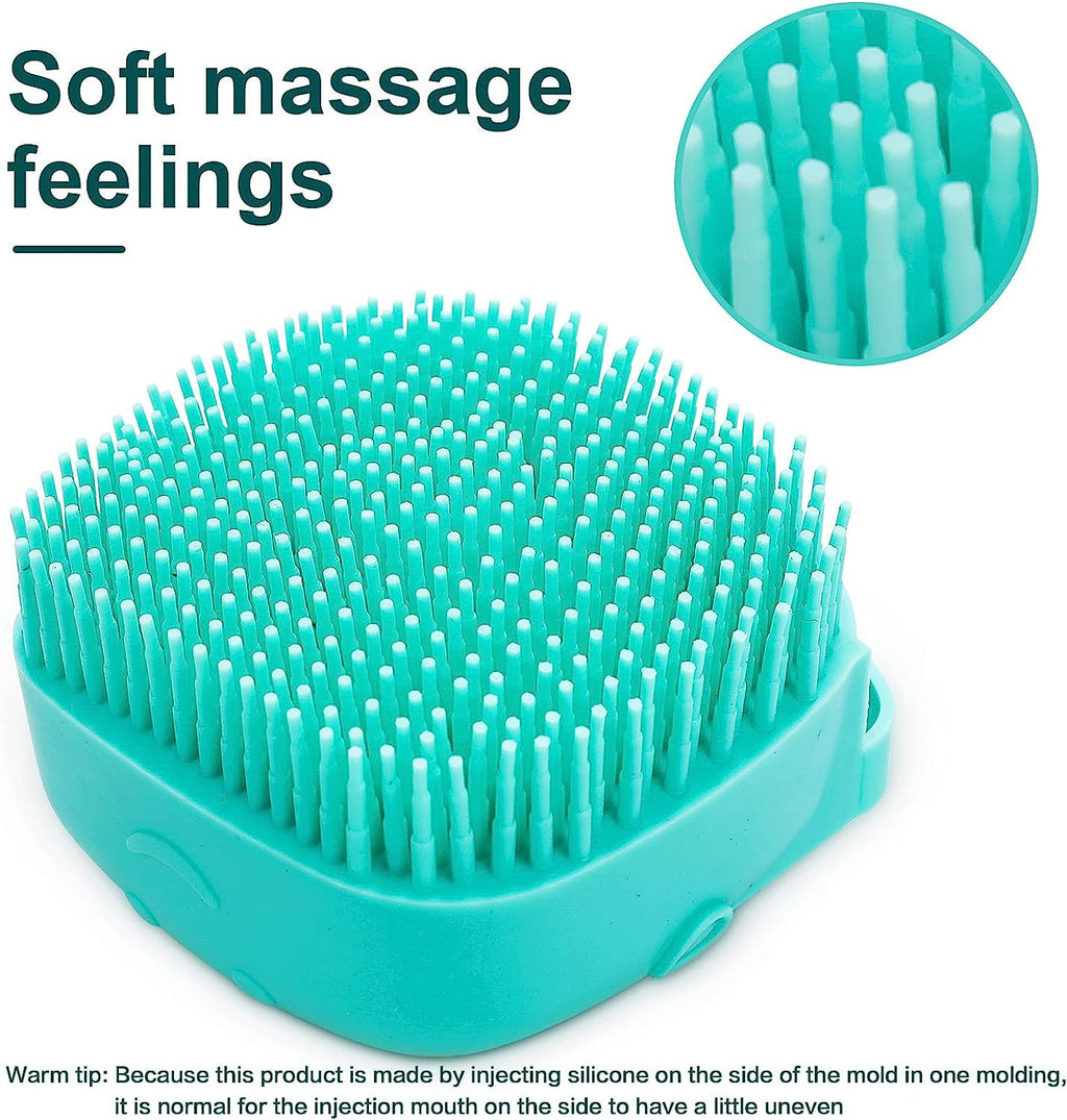 Pet Bath Brush Dog Baths Brush Shampoo Dispenser Soft Silicone Dog Bathing Brushes Dogs Shampoo Brushes Scrubbers for Cats and Dogs Shower Brush Grooming (Blue)